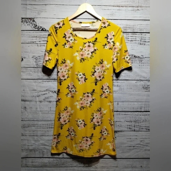 Bobbie‎ Brooks Floral Shift Dress Yellow size Small Summer Spring Lightweight - Picture 6 of 6